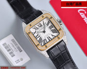 SANTOS 100XL 42MM DIAMOND GOLD BEZEL