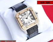 SANTOS 100XL 42MM DIAMOND GOLD BEZEL