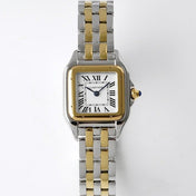 PANTHERE DE CARTIE 22MM QUARTZ GOLD STEEL WHITE DIAL