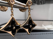 BLOSSOM STAR PINK GOLD ONYX EARRINGS