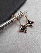 BLOSSOM STAR PINK GOLD ONYX EARRINGS