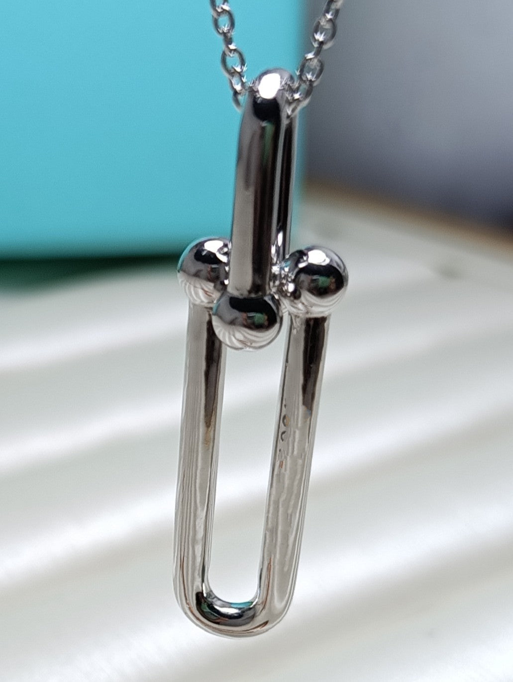 HARDWEAR DROP DOUBLE LINK PEDANT NECKLACE