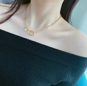 CD PEDANT MOP STAR GOLD NECKLACE