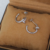 JUSTE EARRINGS 12.75MM SILVER DIAMOND