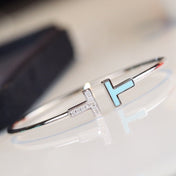 T BRACELET 1.8MM TURQUOISE DIAMOND SILVER