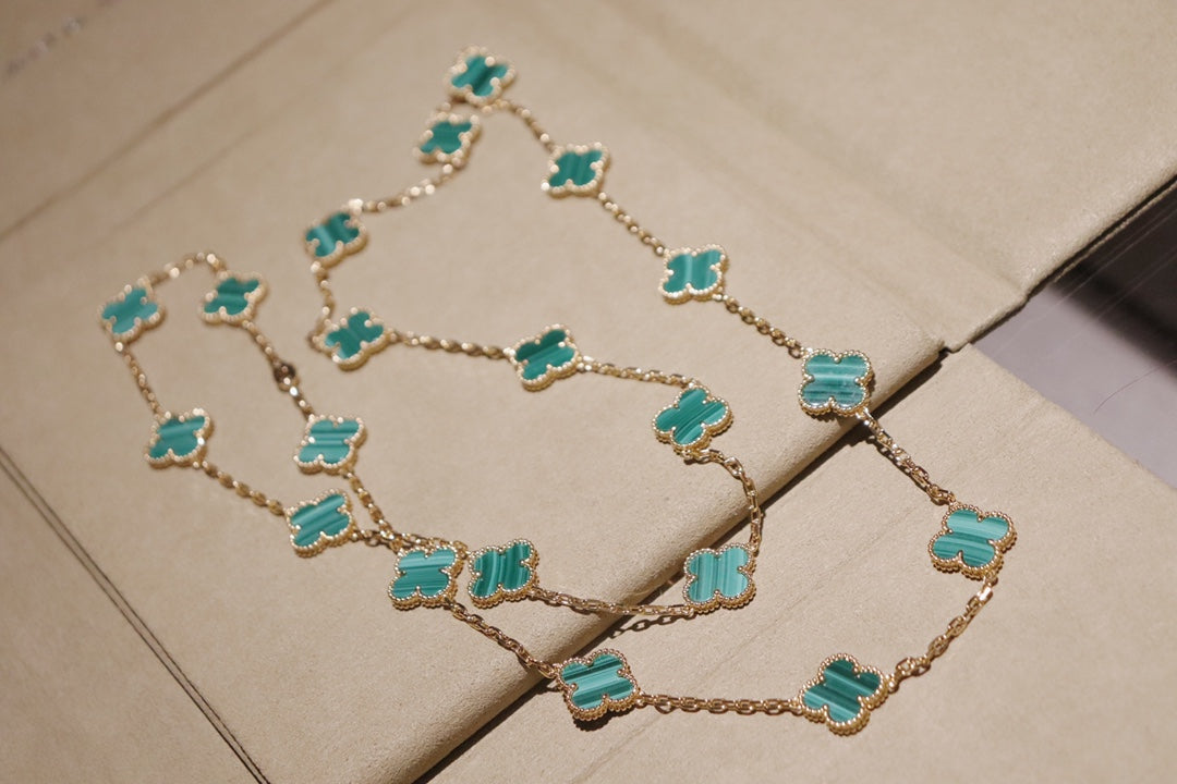 CLOVER 20 MOTIFS MALACHITE GOLD