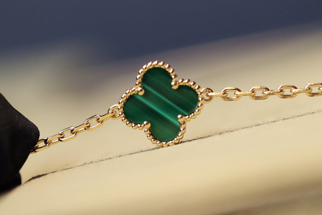 CLOVER 20 MOTIFS MALACHITE DIAMOND GOLD
