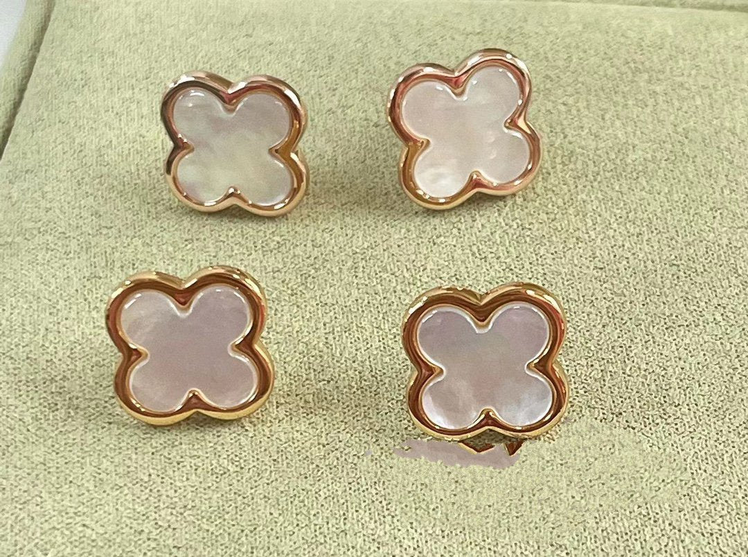 PURE CLOVER MOP PINK GOLD EARRINGS