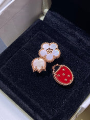 LUCKY SPRING 3 MOTIF PINK GOLD RING