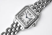 PANTHERE 27MM SILVER CASE DIAMOND BEZEL WHITE DIAL