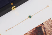 LV STAR AND SUN 4 MOTIF PINK GOLD MALACHITE BRACELET