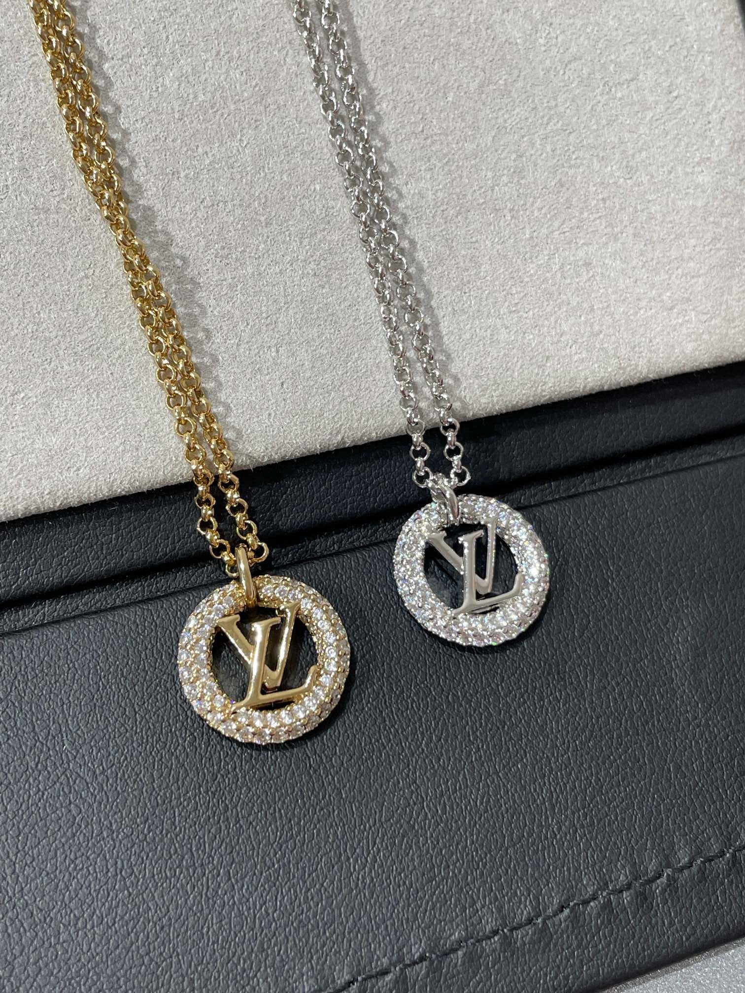 LV BY NIGHT DIAMOND PAVED NECKLACE