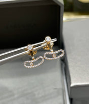 MOVE UNO PINK GOLD DIAMOND EARRINGS