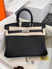 HM BIRKIN 25CM BLACK TOGO LEATHER SILVER HARDWARE
