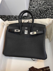 HM BIRKIN 25CM BLACK TOGO LEATHER SILVER HARDWARE