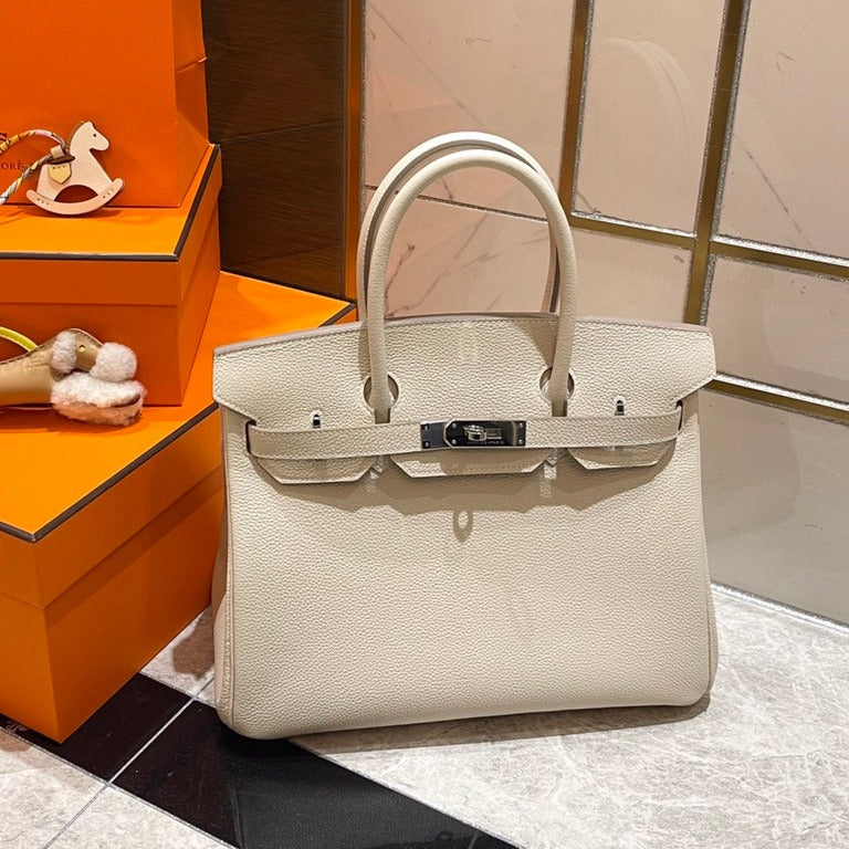 HM BIRKIN 30CM CREAMY WHITE TOGO LEATHER SILVER HARDWARE