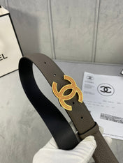 CC 26S BELT 30 MM IN TAUPE CALFSKIN STONE EMBELLISHED GOLD TONE 661127