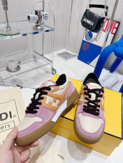 FENDI CASUAL SNEAKER IN COLORFUL CALFSKIN AND SUEDE