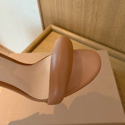 GIANVITO ROSSI 26S BIJOUX SANDALS 105 MM IN BROWN LAMBSKIN