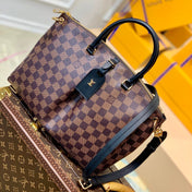 BOÉTIE PM TOTE 31.5 IN BROWN CHECKERED PATTERN MONOGRAM COATED CANVAS