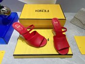 FENDI FIRST 95 MM HIGH-HEELED SANDAL IN CHERRY RED LAMBSKIN GOLD HARDWARE