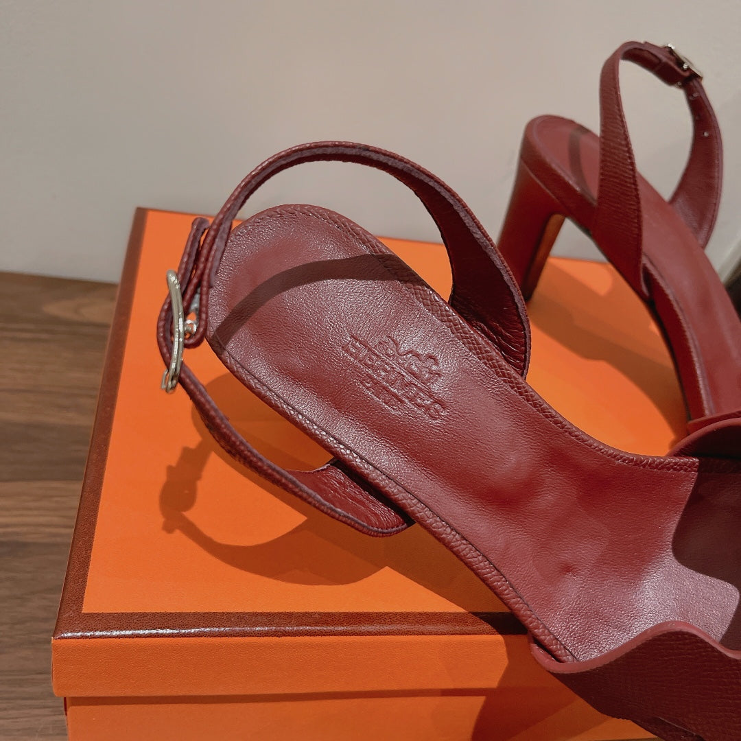 HOLY 75 SANDAL IN BERRY RED GRAINED CALFSKIN