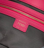 BAGUETTE WITH FF MOTIF 27 IN CERISH PINK SOFT LAMBSKIN GOLD HARDWARE