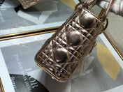 LADY DIOR BAG 17 IN METALLIC ROSE GOLD LAMBSKIN