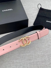 CC 26S BELT 30 MM IN LIGHT PINK CALFSKIN GOLD HARDWARE 661512