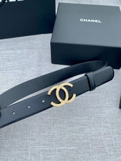 CHANEL 26S BELT 30 MM IN BLACK CALFSKIN WITH GOLD HARDWARE 661516