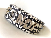 FENDIGRAPHY SMALL 29 IN WHITE MIX BLACK SMOOTH CALFSKIN SILVER HARDWARE