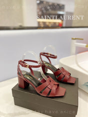 SL TRIBUTE SANDAL BERRY CALFSKIN