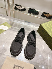 GUCCI 26S LACE-UP SHOES IN BLACK GG CANVAS
