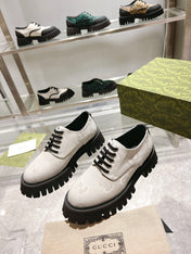 GUCCI 26S LACE-UP SHOES IN OFF WHITE GG CANVAS