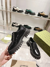 GUCCI 26S LACE-UP SHOES IN BLACK CALFSKIN