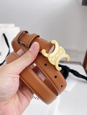 CELINE 26S BELT 25 MM IN BROWN CALFSKIN 672022