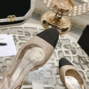 slingback 2.5 glitter ligh pink black grossgain