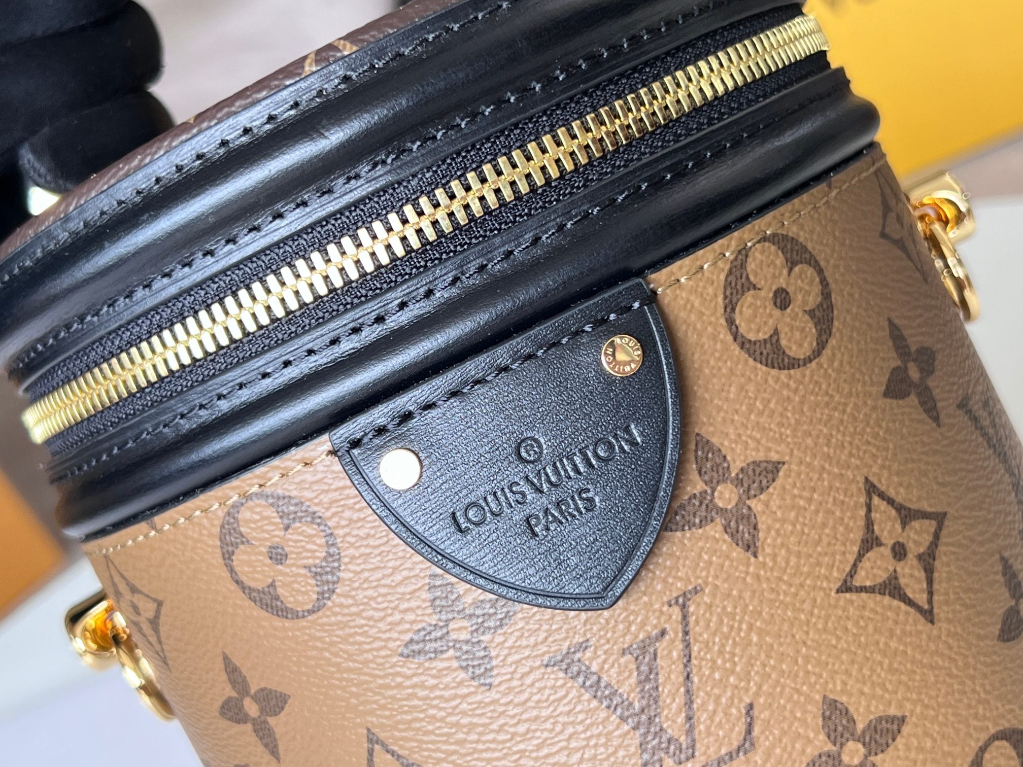 LV 25S PETIT NOE  16 IN BROWN MONOGRAM COATED CANVAS LEATHER TRIM BLACK