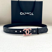 CHANEL 25S BELT 30 MM IN BLACK CALFSKIN 616961