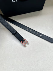 CHANEL 25S BELT 30 MM IN BLACK CALFSKIN 616961