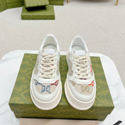 GG TRAINER WHITE AND CREAM CALFSKIN
