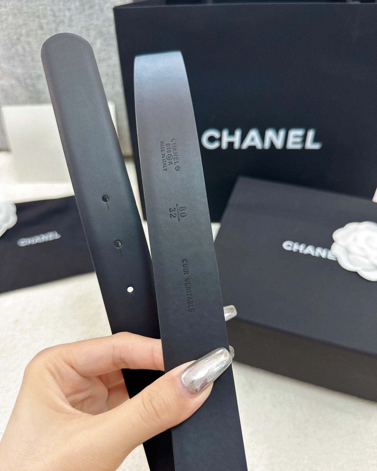 CHANEL 26S BELT 30 MM IN BLACK CALFSKIN 669346