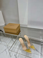 GIANVITO ROSSI 26S HEELED SANDALS 105 MM IN GOLD TPU