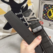 LV 25S BELT 38 MM IN BLACK CALFSKIN 593269