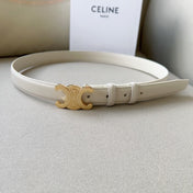 Medium Triomphe Belt 25mm White Calfskin Ghw