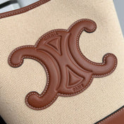 BUCKET CUIR TRIOMPHE 24 BEIGE BROWN CALFSKIN