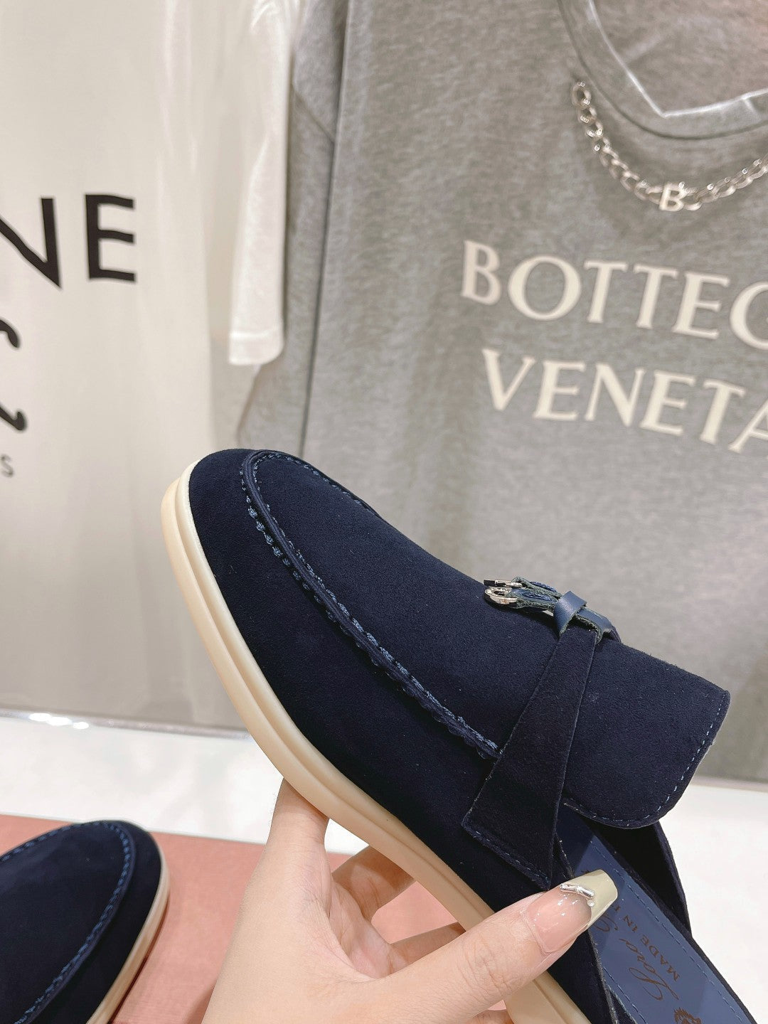 LP CHARMS WALK BABOUCHE LOAFERS DENIM SUEDE