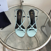 HIGH HEEL SANDAL 65MM IN SKY BLUE CALFSKIN