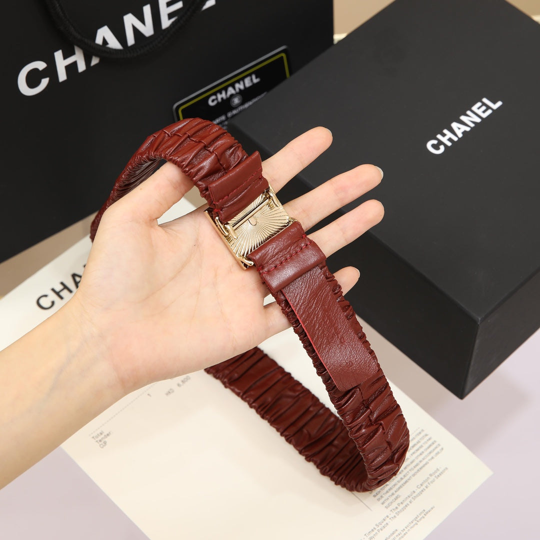CHANEL 26S BELT 30 MM IN BROWN CALFSKIN 658426