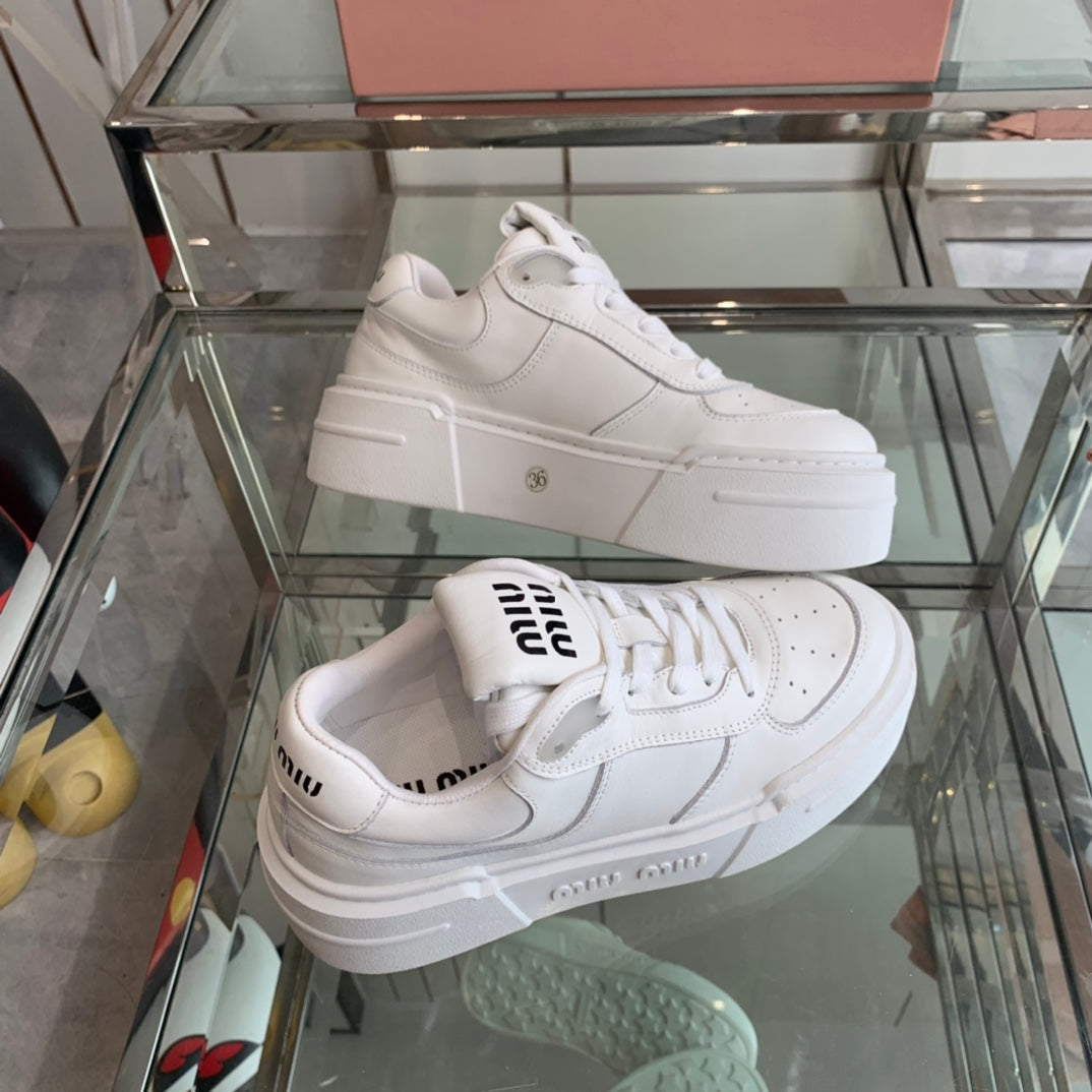 Sneakers Thick-soled White Cowhide